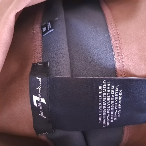 7 FOR ALL MANKIND capri legging size M coffee color Pleated Knit High Waist Moto - Picture 14 of 16